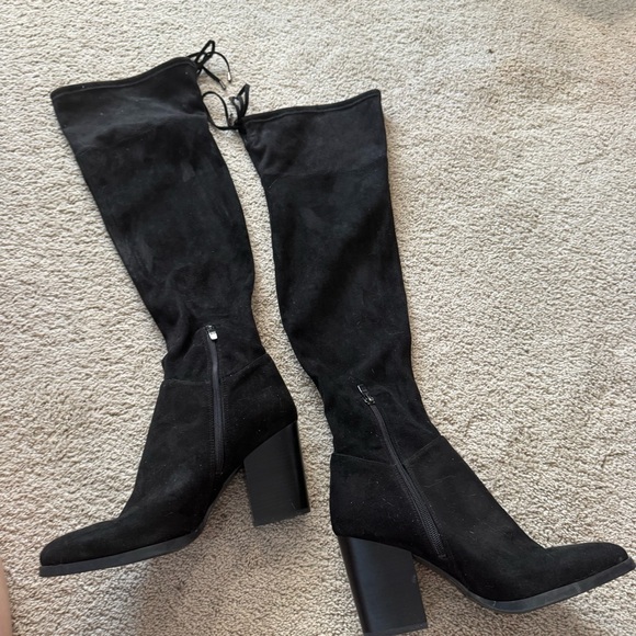Marc Fisher Over The Knee Boots Women’s Size 9.5 Black Faux Suede Style Enrika - Picture 2 of 15